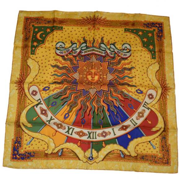 HERMES Yellow Silk Scarf - Picture 3 of 9
